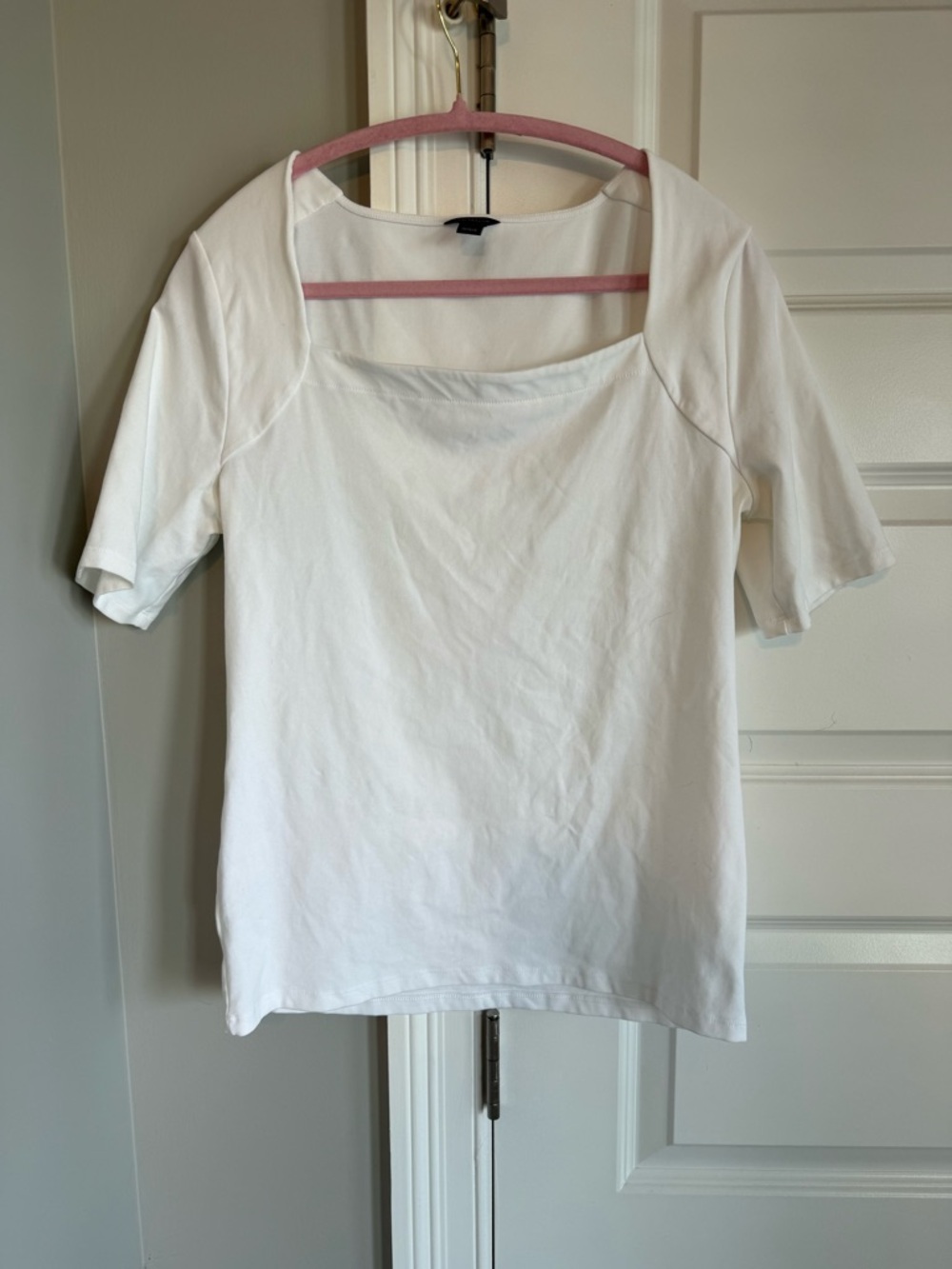 Ann Taylor Classic White Square-Neck Women's Top